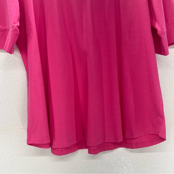 Summer Tops for Women Fashion Loose Fitting Mid Sleeve Crewneck Cotton T Shirts - Picture 8 of 11